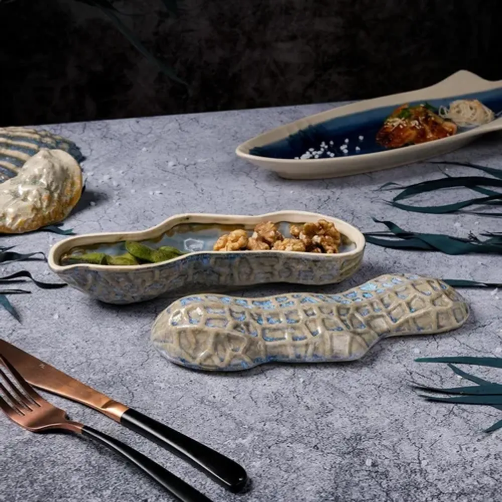Блюдо для подачи 22,7*6,5 см h7,5/4,2 см 195 мл Groundnut Northern Blue Frutti di Mare P.L. [1]