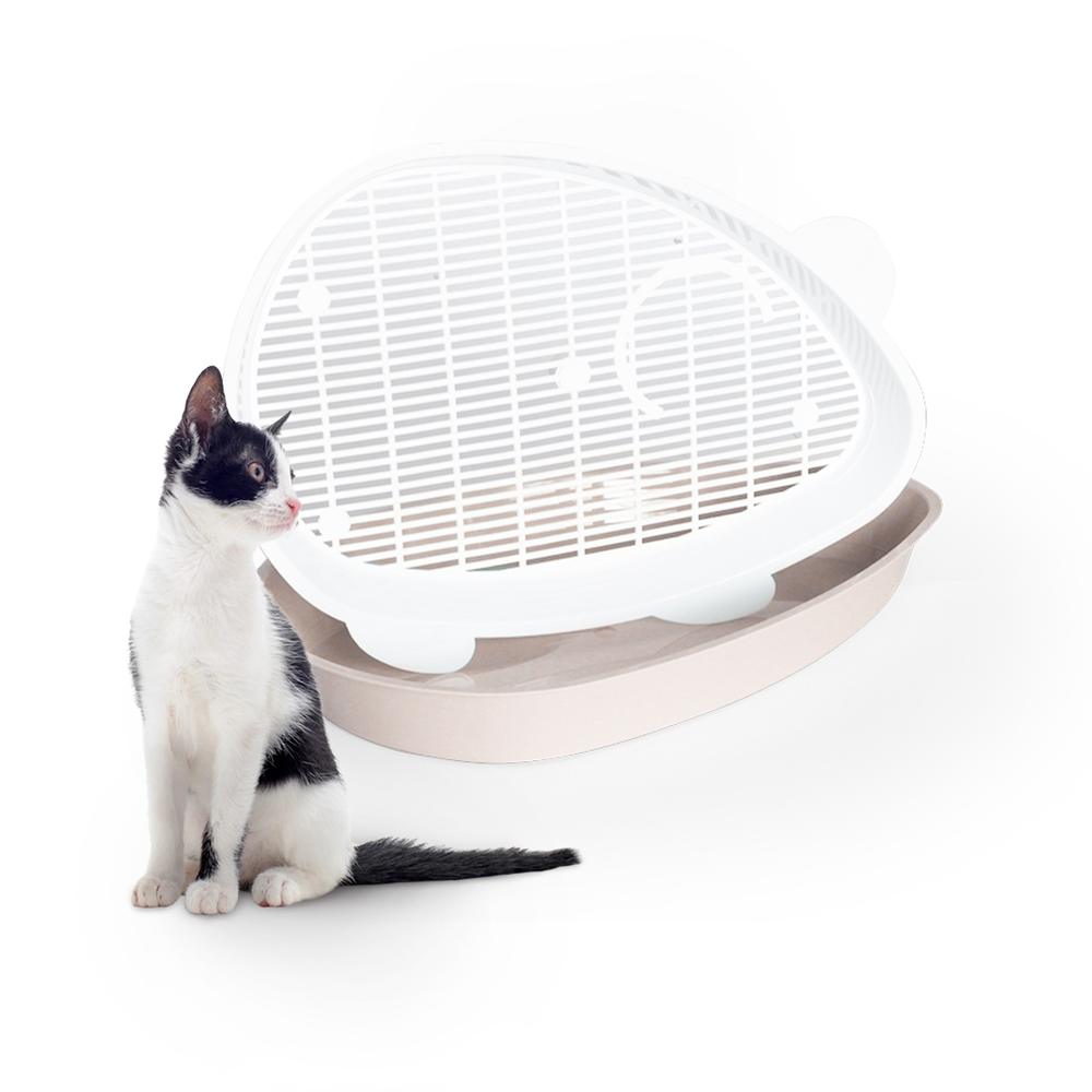 Лоток / туалет ZOOEXPRESS "Мышка" с сеткой - 41х30х5,5 см