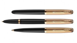 Перьевая ручка Parker 51 DELUXE BLACK GT, перо: F, цвет чернил: black, в подарочной упаковке.