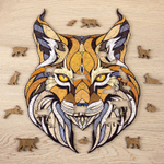 Деревянный пазл-головоломка EWA Рысь L (35x28 см) коробка-шкатулка