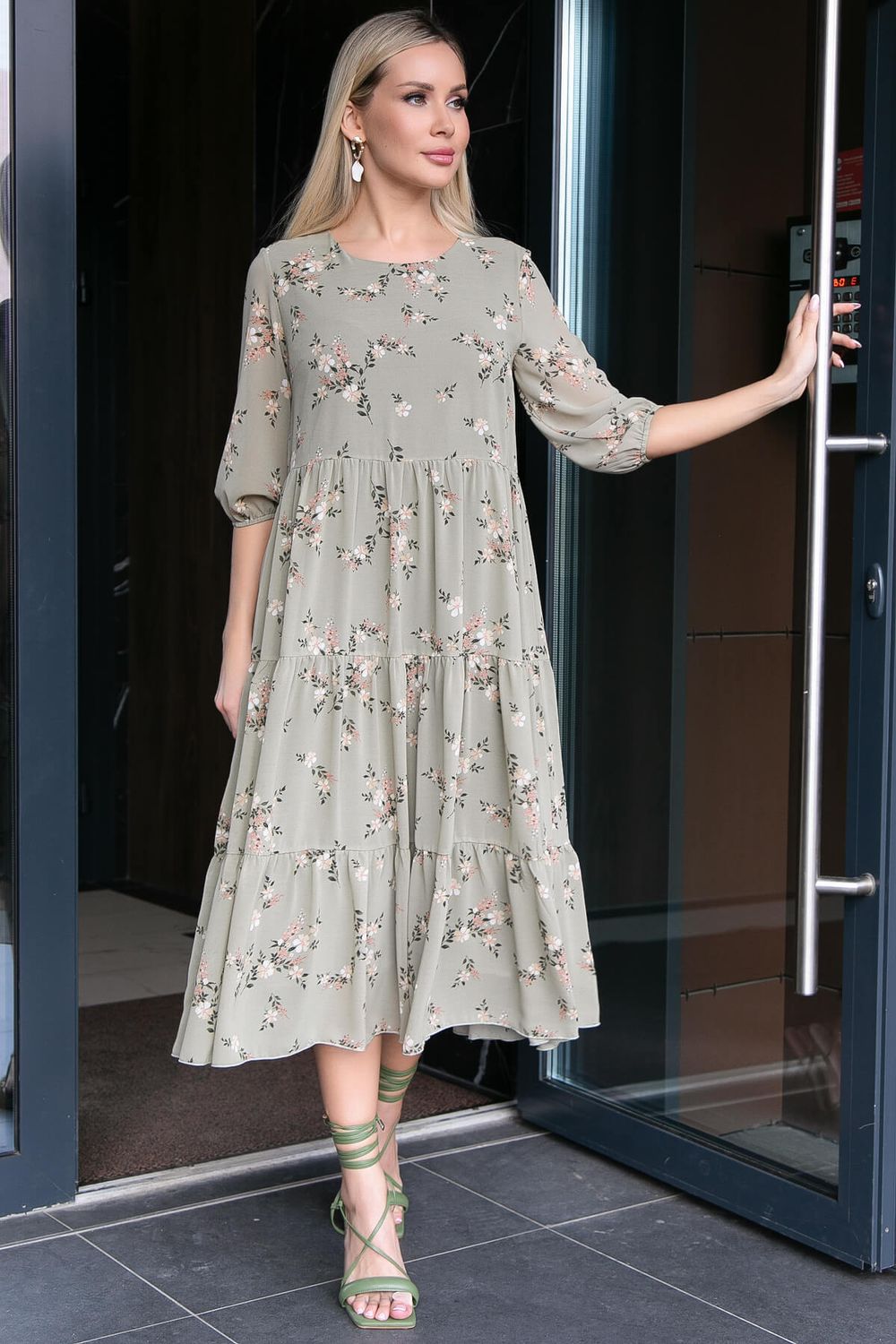 Платье "Виталина" (олива) НЬЮ П6073 LT Collection (Акция)