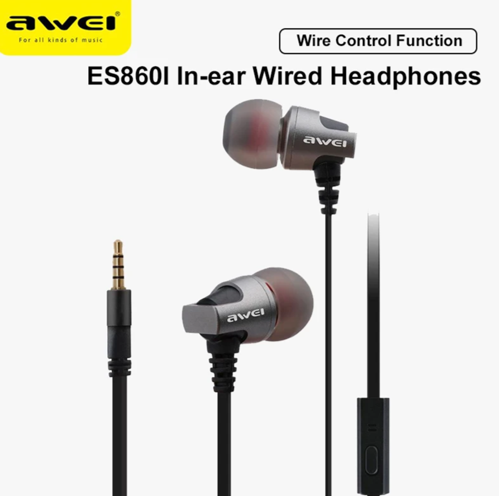 Наушники проводные Awei ES-860i с микрофоном