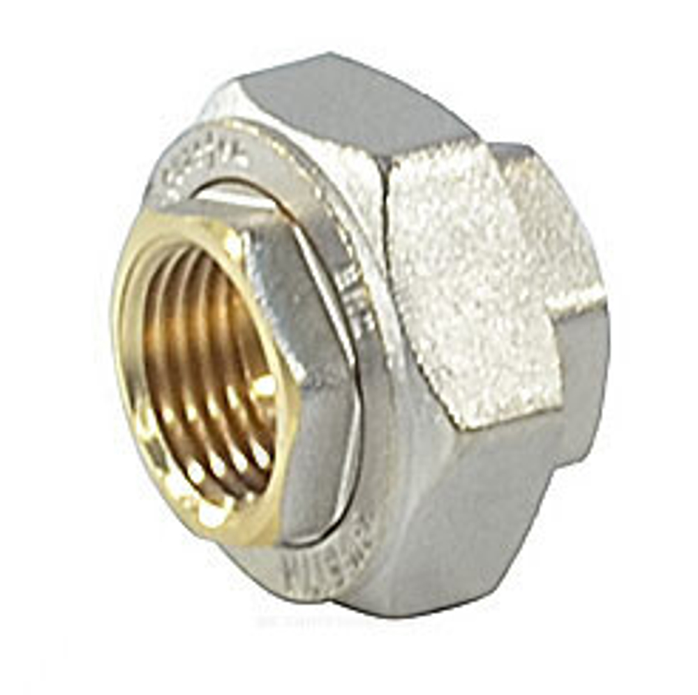 Соединитель латунь никель американка Ду 40 (1 1/2") прямой ВР/ВР 9012 ГОСТ 32585-2013 Aquasfera 9012-05