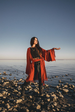 Кимоно с поясом (красное)