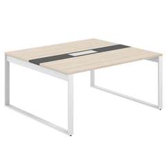 AG.2-1616.AR.72.WH.AN / Стол для переговоров 1600х1638х750 / профиль О-образный: 70х20 белый; лючок: серебро; столешница: ак.равелло вставка антрацит