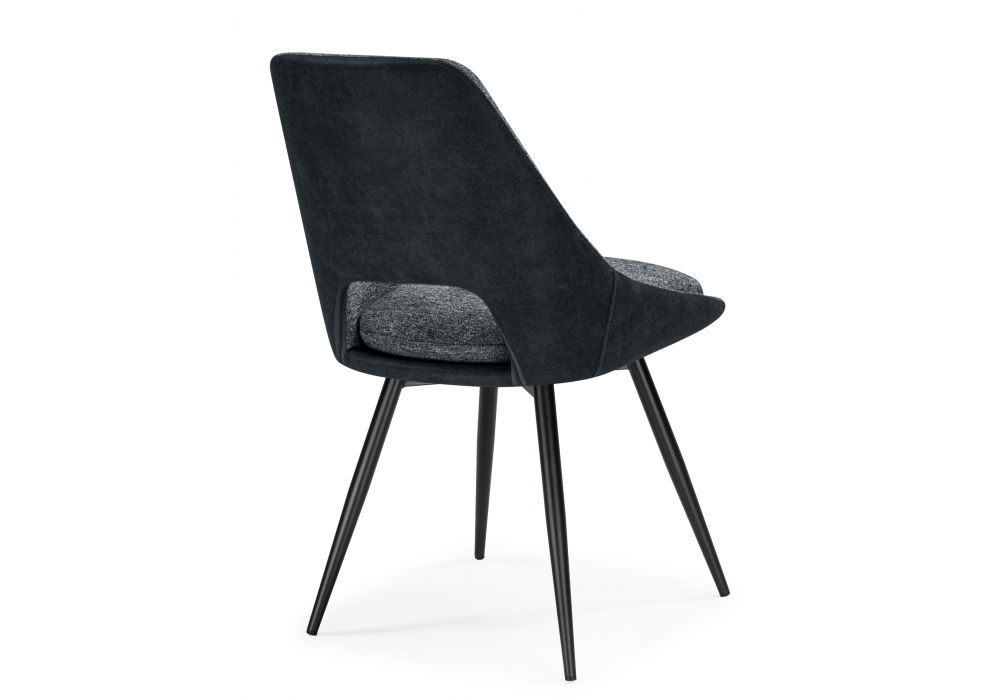 Стул на металлокаркасе Woodville Avianus вращающийся темно-серый, черный, ножки черные