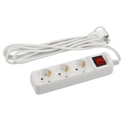 Удлинитель электрический ЭРА U-3es-3m-3x1,5 с заземлением с выключателем 3 розетки 3м ПВС 3x1,5мм2 16А