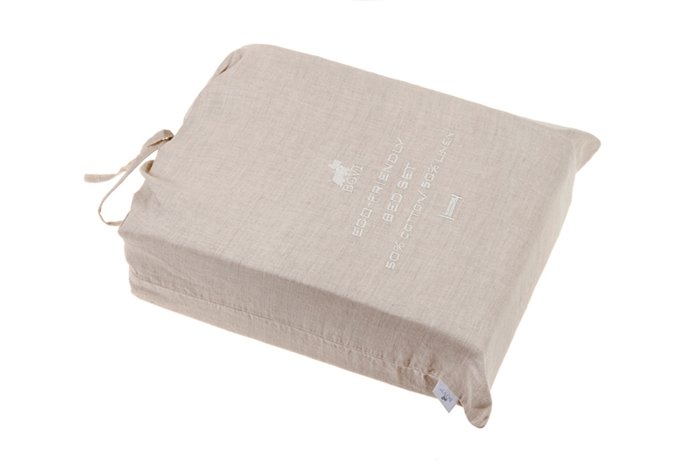 Постельное белье 2 спальное евро Bovi Linen натуральное Португалия упаковка