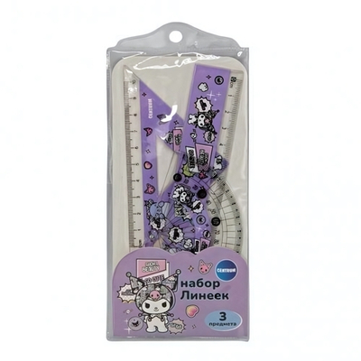 Набор линеек "Куроми и друзья" линейка, линейка-треугольник, транспортир, 3шт. (Центрум)