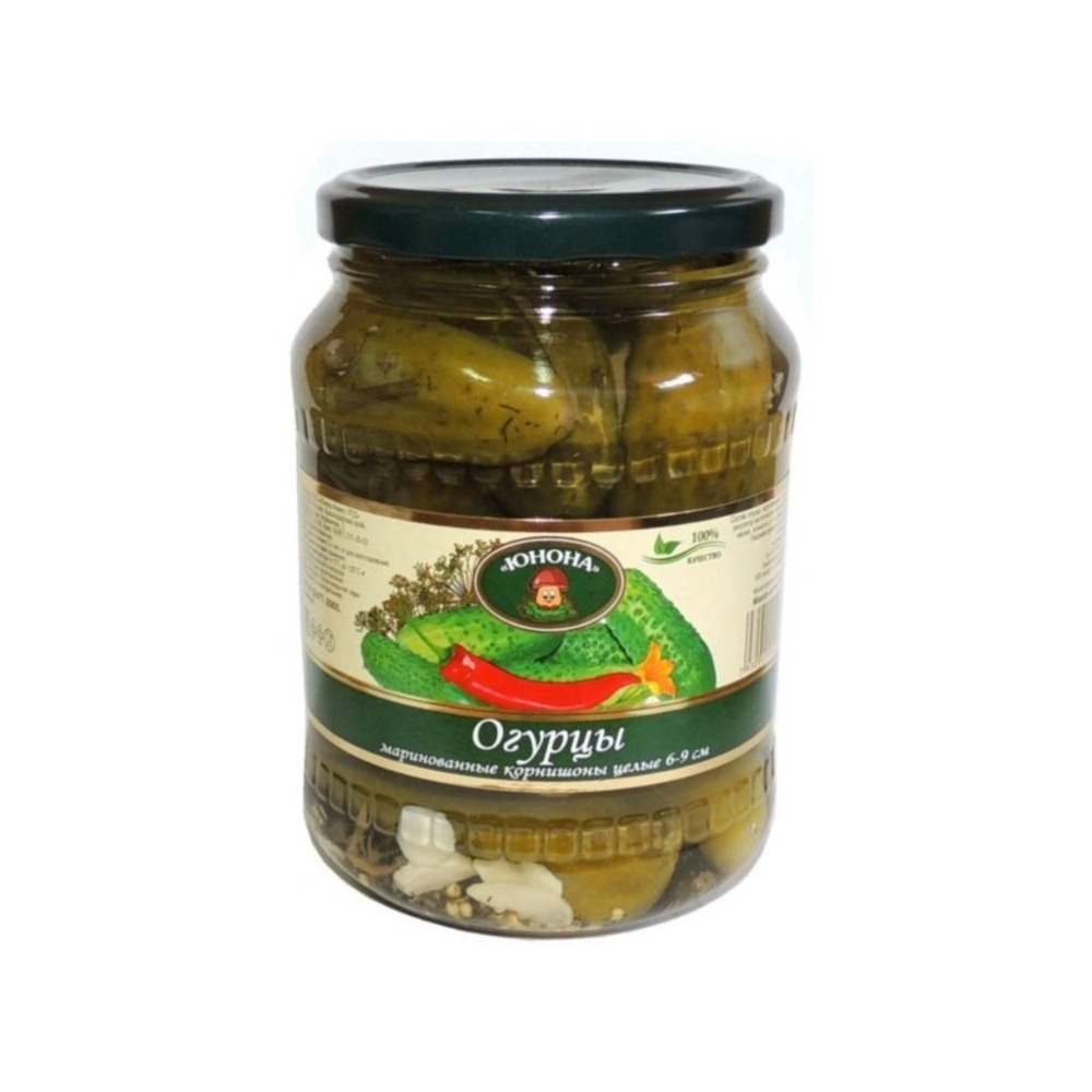Огурцы маринованные 3-6см Юнона 370 гр