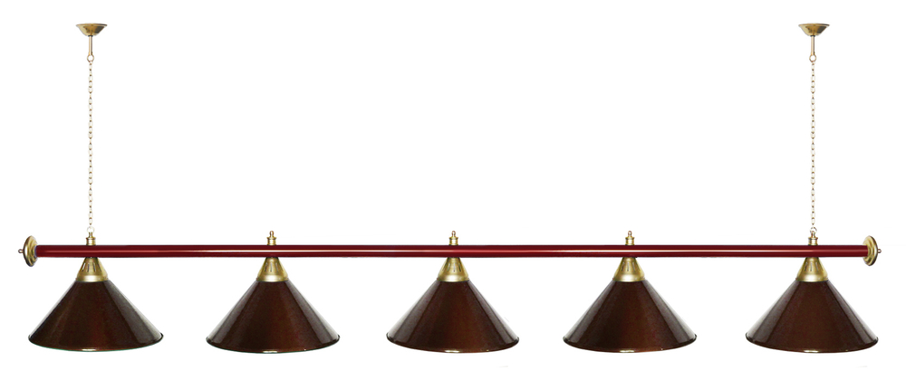 Лампа STARTBILLIARDS 5 пл. (плафоны золотые,штанга золотая,фурнитура золото)