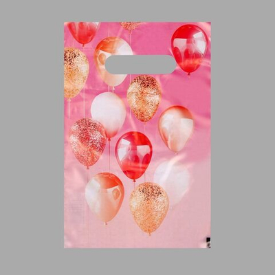 Пакет «Праздничные шары» с вырубной ручкой (20х30 см)