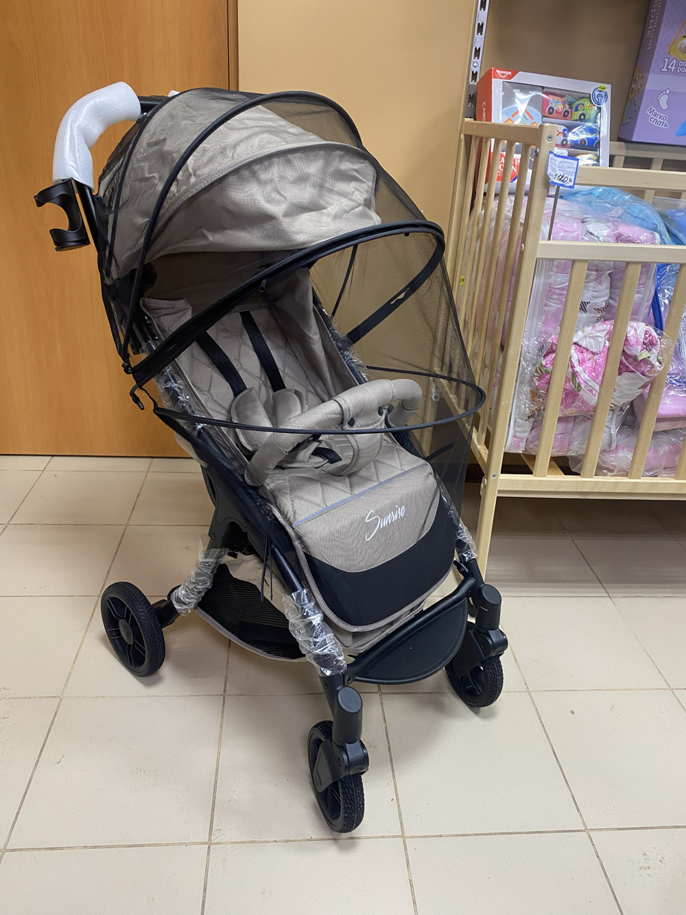 Коляска детская прогулочная "Sunrise" с 6 месяцев ребенка до 3 лет, цвет бежевый