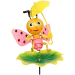 Фигура на спице «Божья коровка с зонтиком» 60 см (фигура 12*10 см) для отпугивания птиц, микс