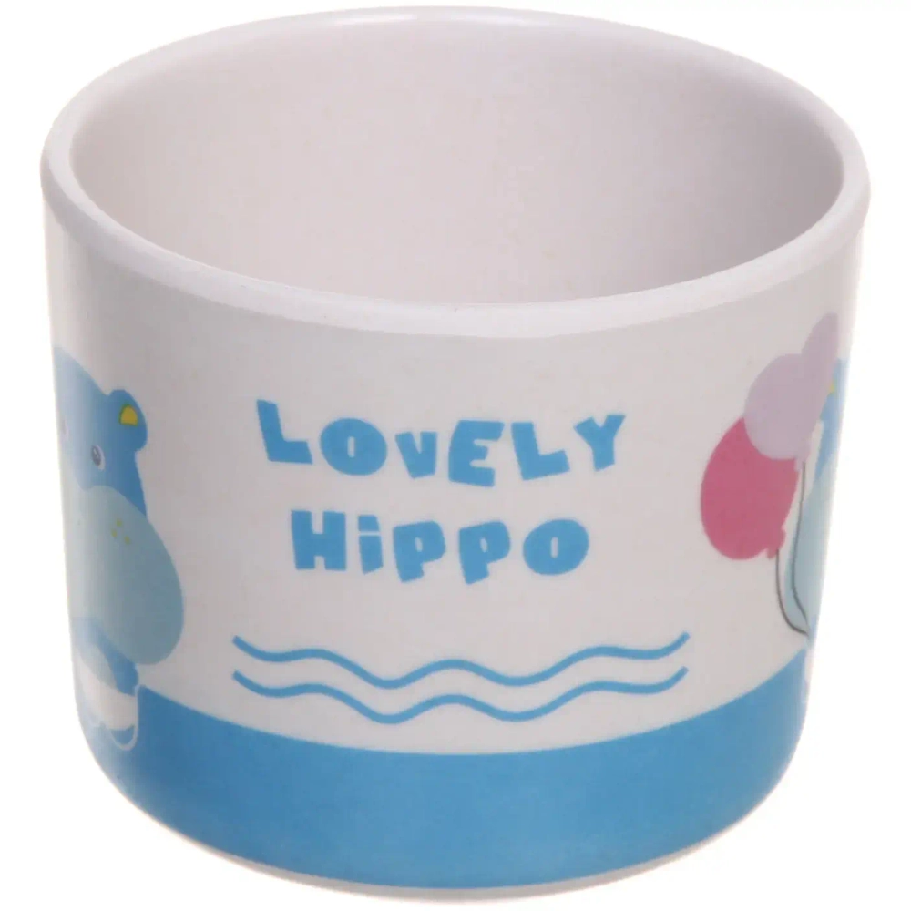 Набор детской посуды из бамбука 5 предметов «Бегемот»