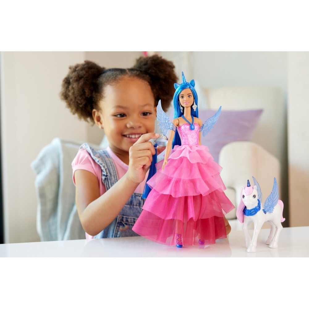 Barbie - Кукла Сапфировая принцесса + крылатый единорог HRR16 / артикул   HRR16  / GTIN 194735183777
