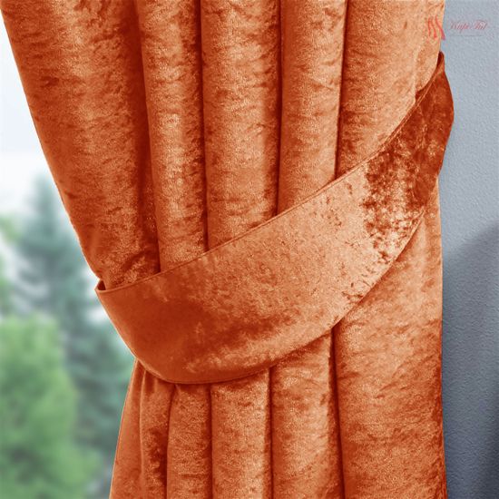 Шторы бархат Крэш (терракот)