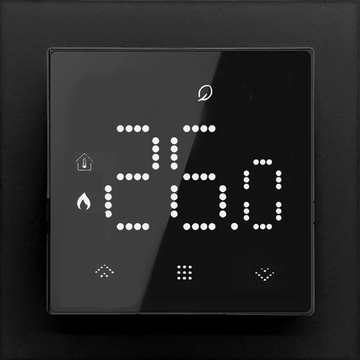 Термостат с датчиком пола,  16 A,  55*55 мм.,  черное стекло