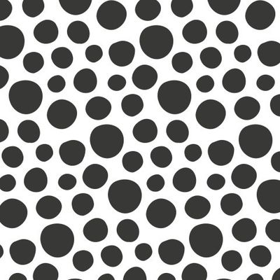 black and white handwritten polka dot
