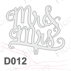 Топпер деревянный в букет цветов "Mr&Mrs" 10шт.