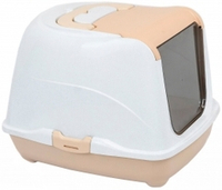 Туалет для кошек Homecat закрытый с дверцей, бежево-серый, 50 х 38 х 37 см