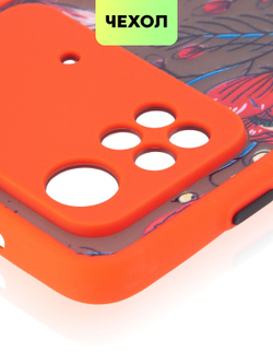 Чехол BROSCORP для Poco M4 Pro оптом (арт. XM-PM4PRO(4G)-ST-TPU-RED-PRINT)