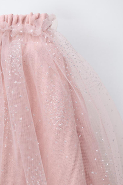 ZARA ЮБКА С БЛЁСТКАМИ И БАНТОМ, ЦВЕТ РОЗОВОГО ДЕРЕВА