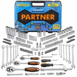 Набор инструментов 216пр. 1/4'', 3/8'', 1/2''(6гр.) Partner PA-38841