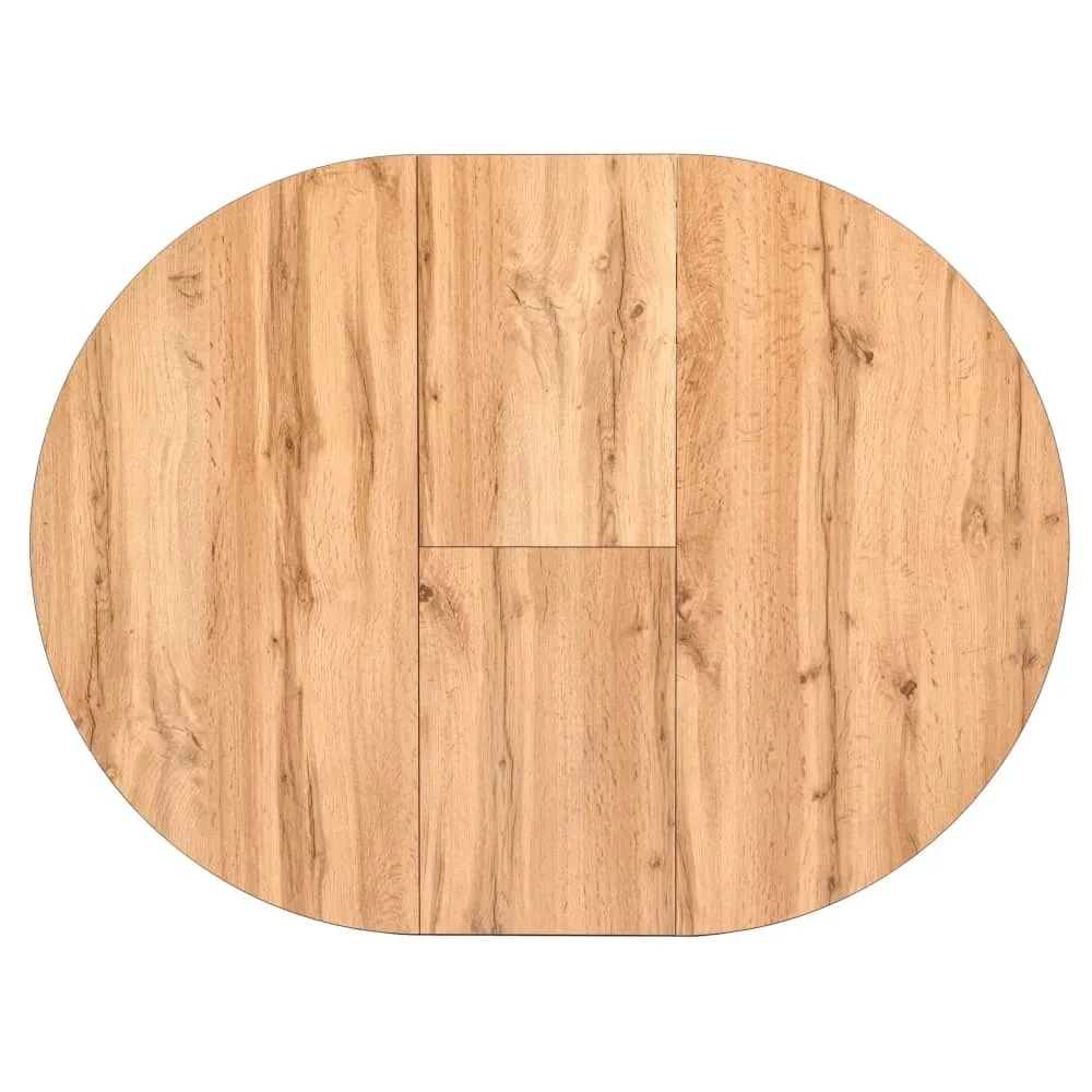 Стол Bradex Home Rudolf круглый раскладной 90-120x90x75см, Дуб Вотан, чёрный