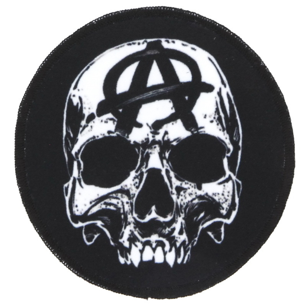 Нашивка круглая Anarchy Анархия череп (025)