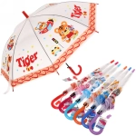 Зонт детский полуавтомат «Ultramarine - Весёлые зверята», микс 6 цветов, 8 спиц, d-98см, длина в слож. виде 65см
