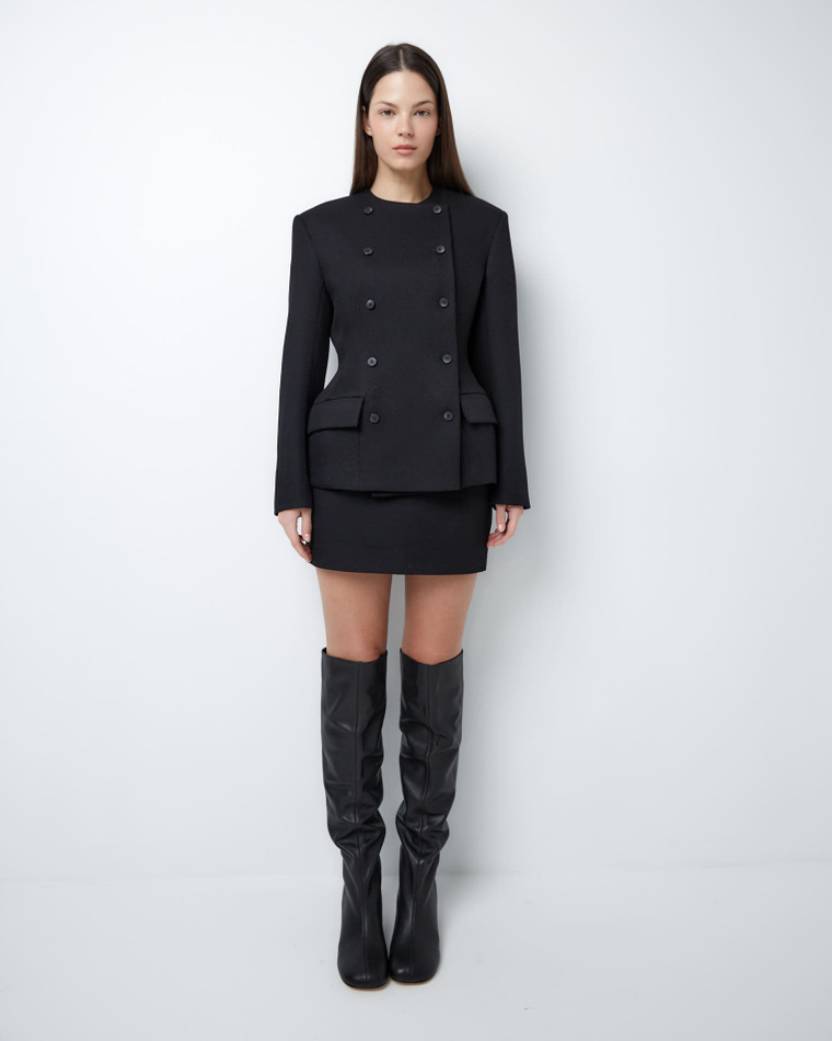 Сапоги из натуральной кожи черный