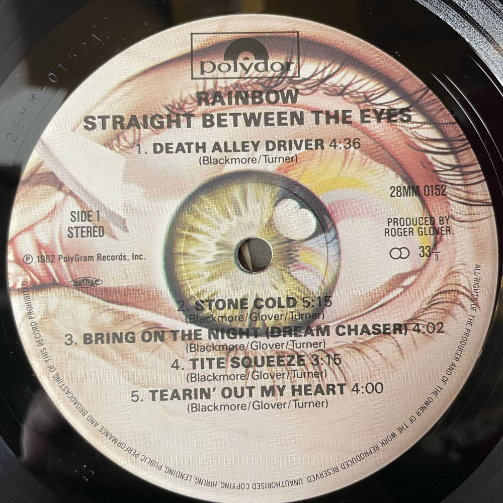 Винтажная виниловая пластинка LP Rainbow Straight Between The Eyes (Japan 1982) (Obi)