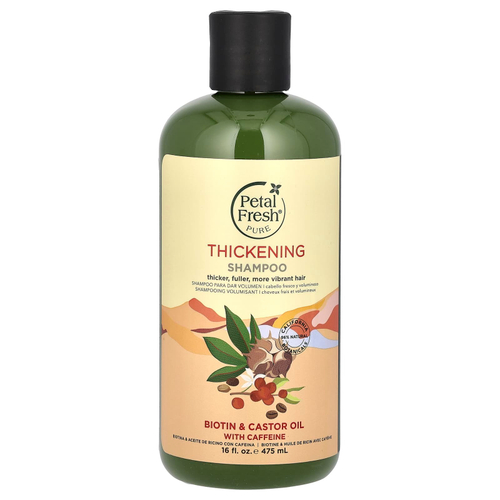 Petal Fresh, чистый шампунь для густоты волос, биотин и касторовое масло с кофеином, 475 мл (16 жидк. унций)