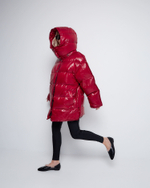 Пуховик со съемным капюшоном из нейлона Монклер вишня