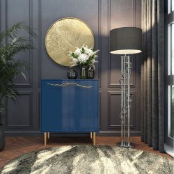 Комод Арт Колор Стайл Голд с 2 полками Королевский синий