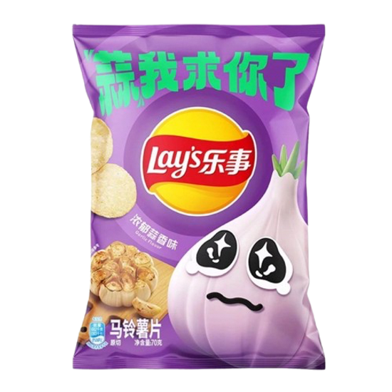 Чипсы Lay's Roasted Garlic Oyster со вкусом чеснока, 70гр (Китай)