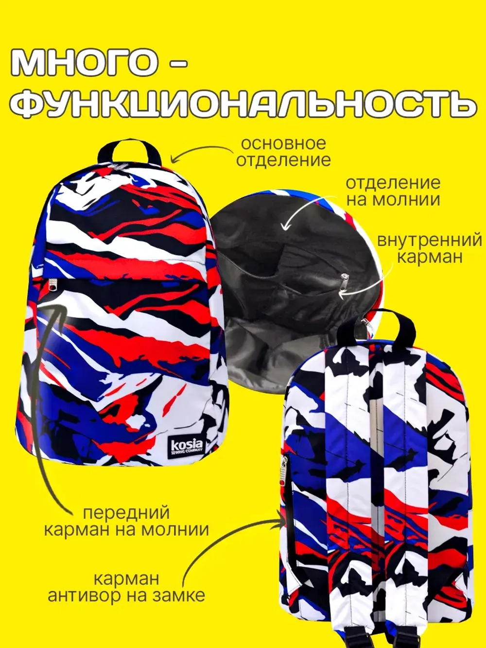 Рюкзак городской тканевый подарок
