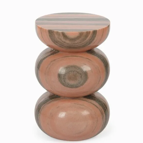 Кофейный стол Ove Ø28х45 см, розовый мрамор