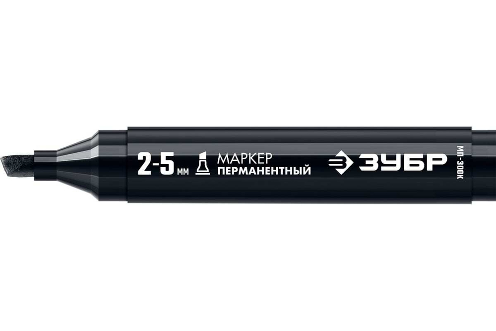 Перманентный маркер ЗУБР МП-300К черный, 2-5 мм клиновидный 06323-2