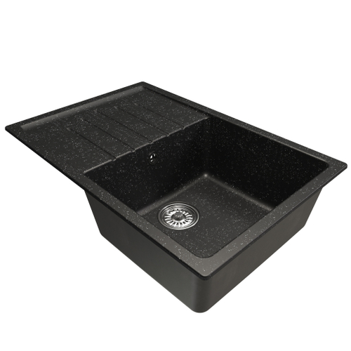 Мойка ML-GM19 КОМФОРТ с крылом, черная (308),  750*500*200мм