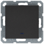 Выключатель одноклавишный со светодиодом 10A 250V~ с накладкой, цвет Антрацит