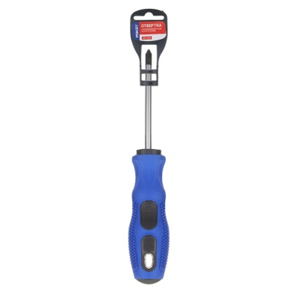 Отвертка PH 1 5*75мм прорезиненная рукоятка РОКОТ