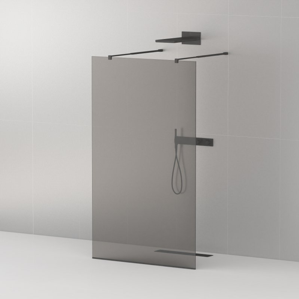 Душевая перегородка Cezares LIBERTA-L-2-80-GR-NERO чёрный профиль, стекло серое