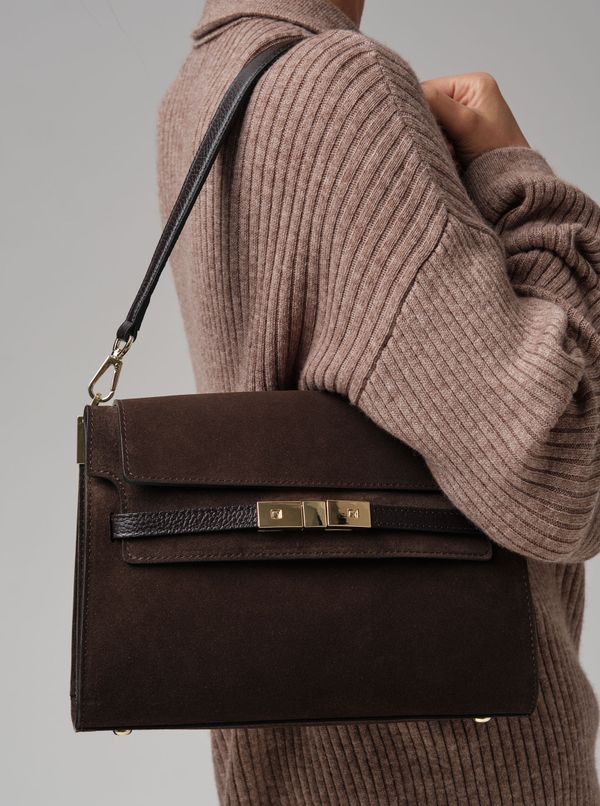 Замшевая сумка Rachel DBR 31361 черный каштан