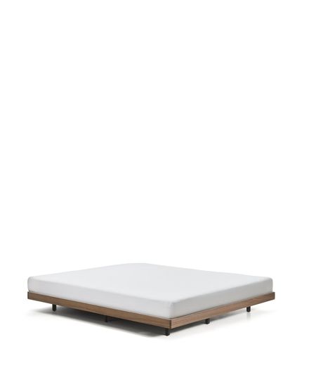 Основание кровати Norlen из орехового шпона с темной отделкой для матраса размером 160 x 200 см