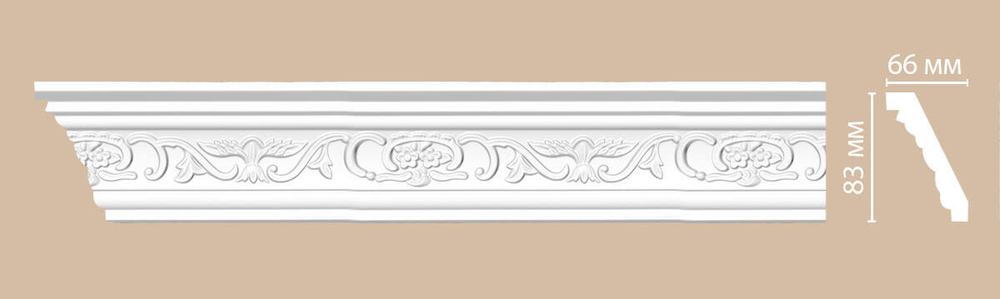 Плинтус потолочный с рисунком DECOMASTER 95036F гибкий (83*66*2400мм)