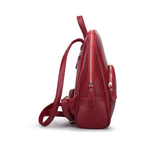 Рюкзак женский из экокожи Front Pocket. Красный