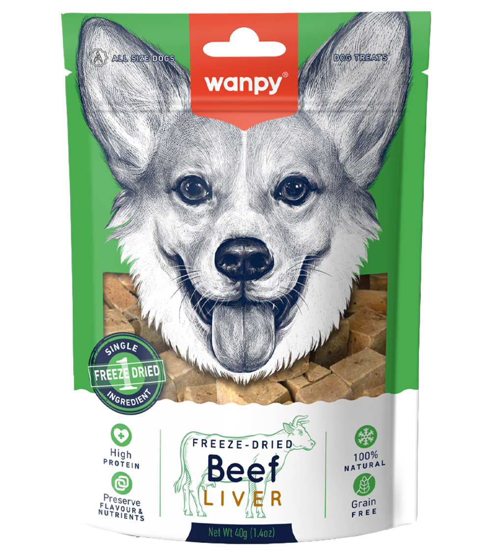 Wanpy Dog Лакомство для собак "Говяжья печень" 40гр.