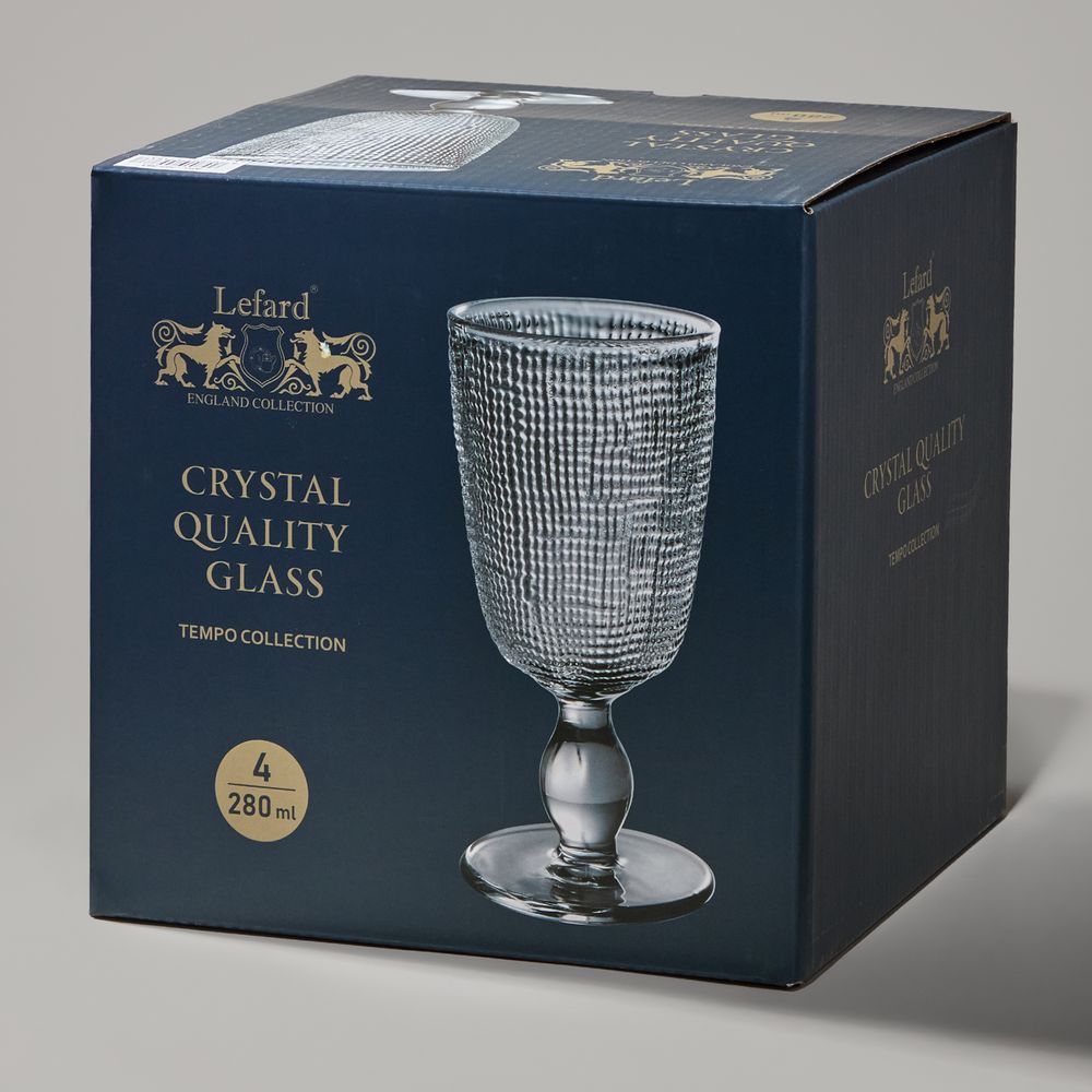 НАБОР БОКАЛОВ "TEMPO" GREY 4 ШТ./280 МЛ